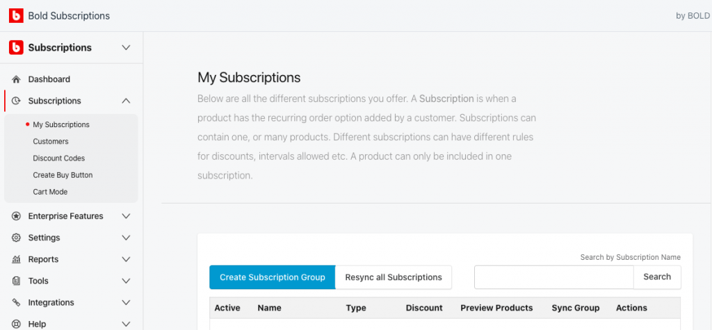Create Subscription Group